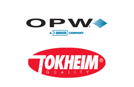 OPW ir Tokheim įmonių logotipai